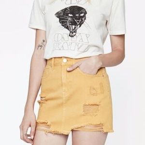 Pac Sun Mustard Denim Skirt